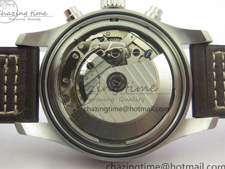 MIROTIME 0514 Pilot Chrono Spitfire IW387903 SS ZF 1:1 Best Edition Black Dial on Brown Leather Strap A OdorResistant 7127